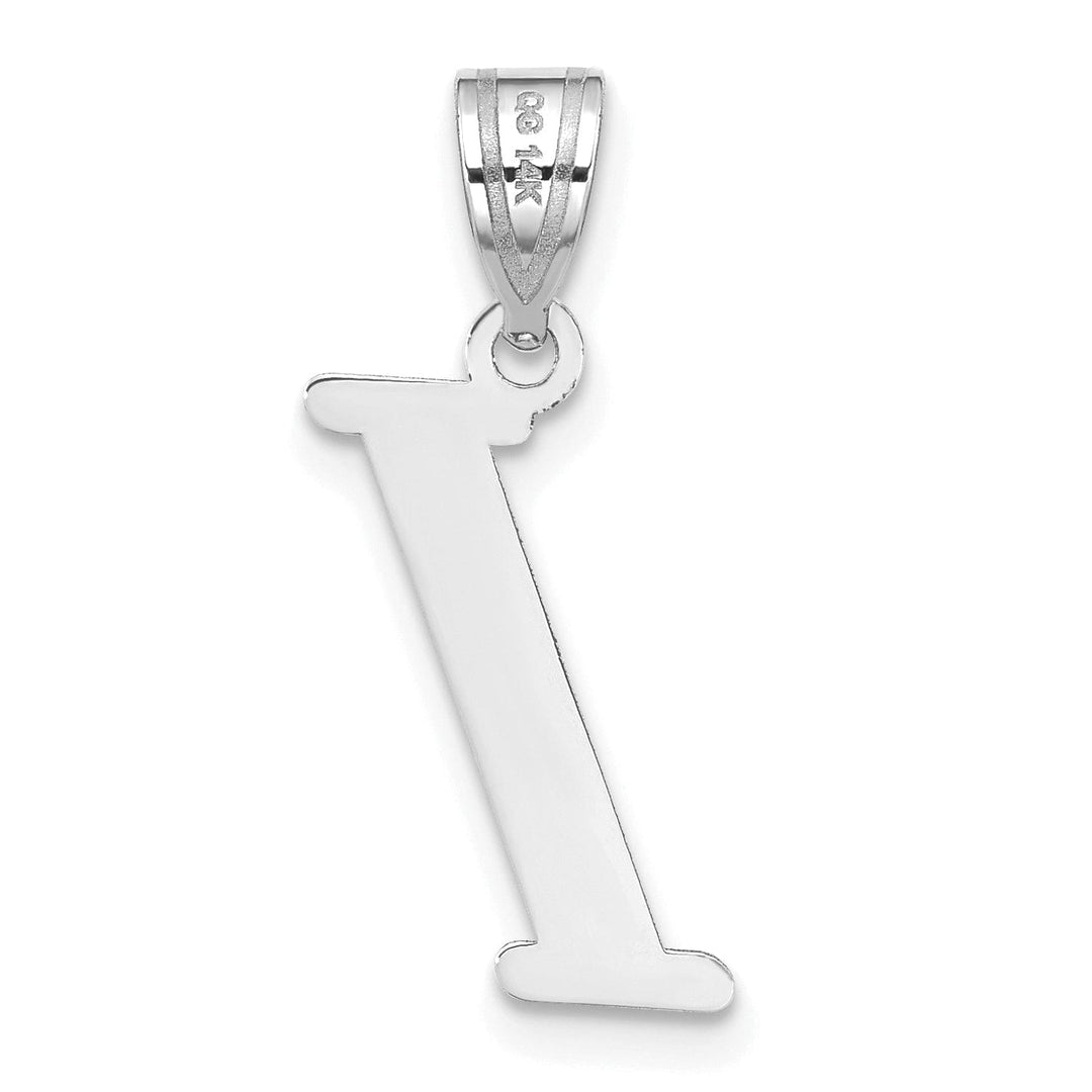 Lovely Rita's Pendants & Charms 14k White Gold  Slanted Design Letter I Initial Charm Pendant