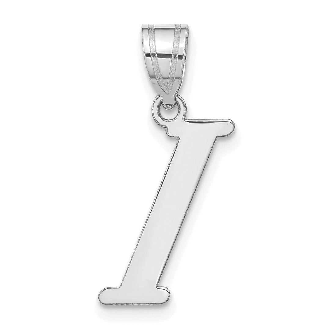 Lovely Rita's Pendants & Charms 14k White Gold  Slanted Design Letter I Initial Charm Pendant