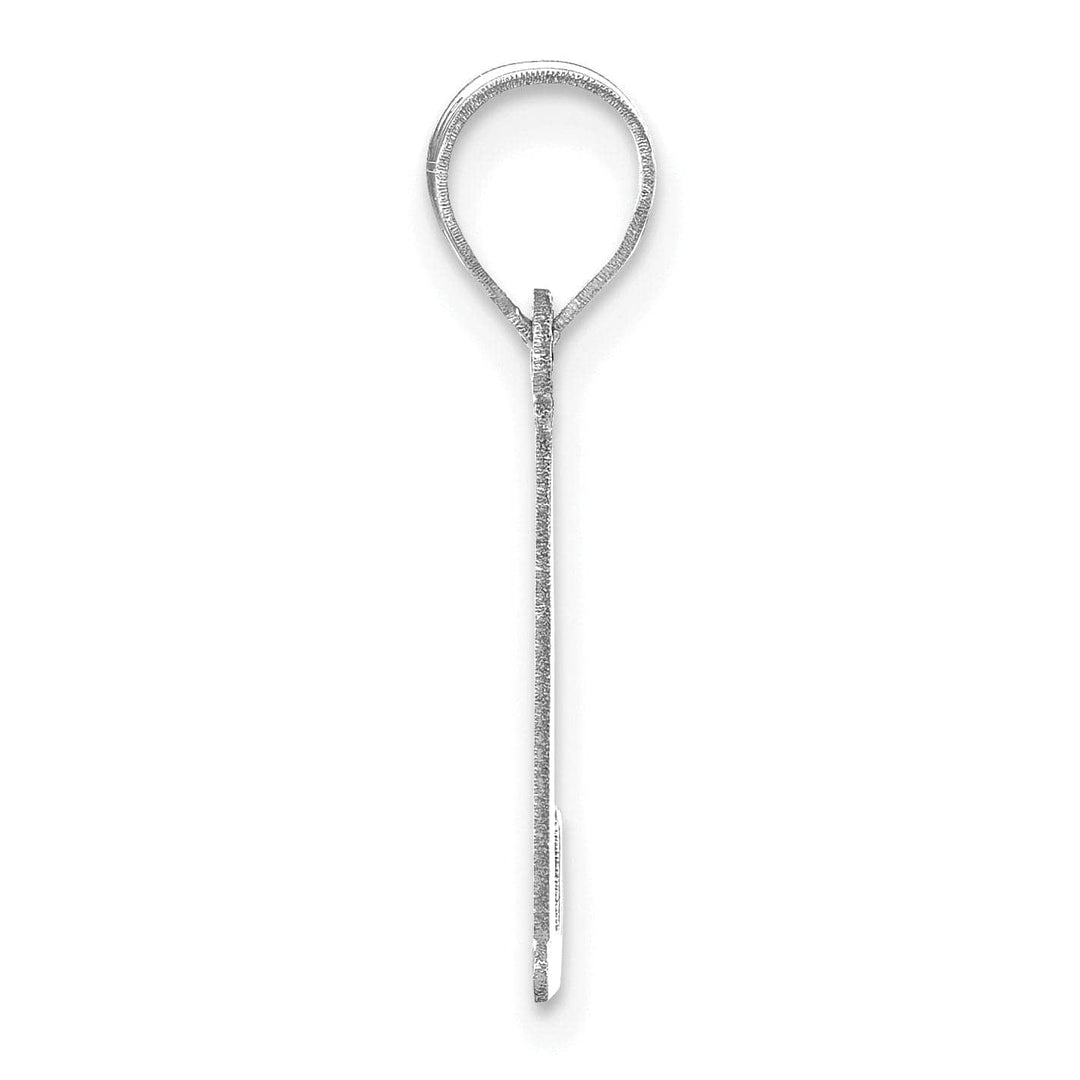 Lovely Rita's Pendants & Charms 14k White Gold  Slanted Design Letter L Initial Charm Pendant