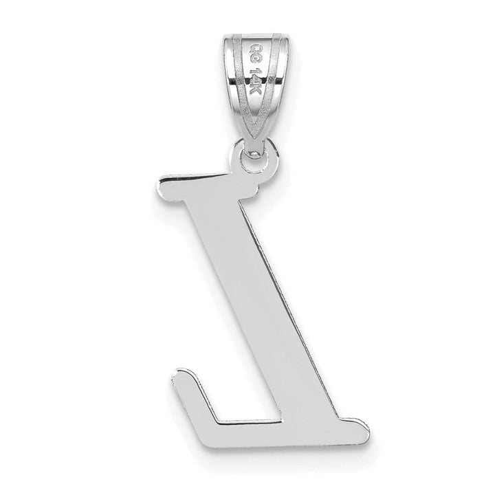 Lovely Rita's Pendants & Charms 14k White Gold  Slanted Design Letter L Initial Charm Pendant