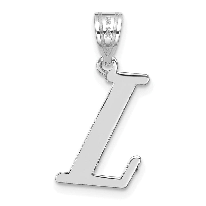 Lovely Rita's Pendants & Charms 14k White Gold  Slanted Design Letter L Initial Charm Pendant
