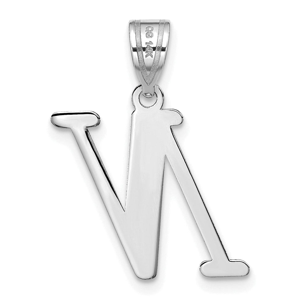 Lovely Rita's Pendants & Charms 14k White Gold  Slanted Design Letter N Initial Charm Pendant
