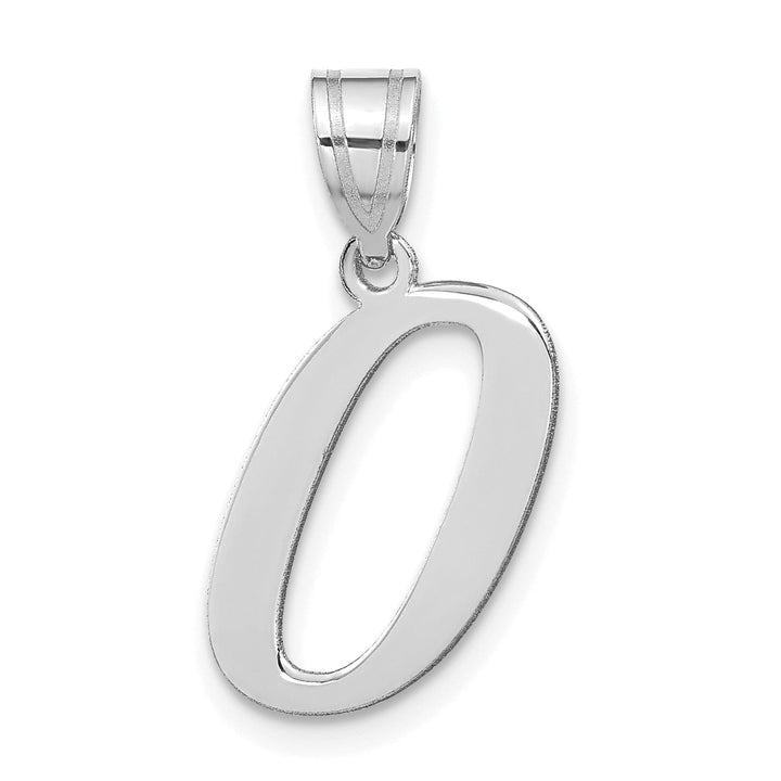 Lovely Rita's Pendants & Charms 14k White Gold  Slanted Design Letter O Initial Charm Pendant