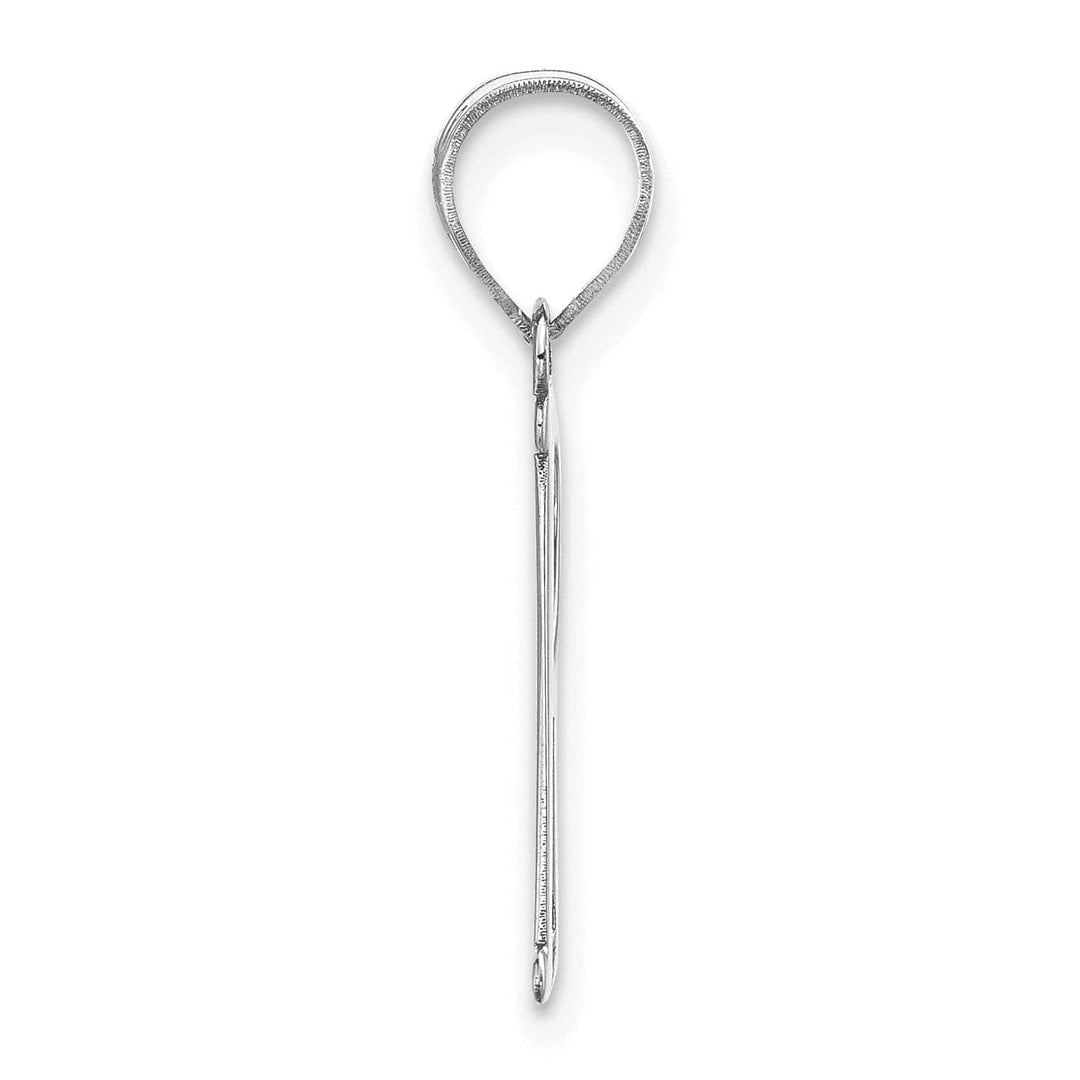 Lovely Rita's Pendants & Charms 14k White Gold  Slanted Design Letter R Initial Charm Pendant