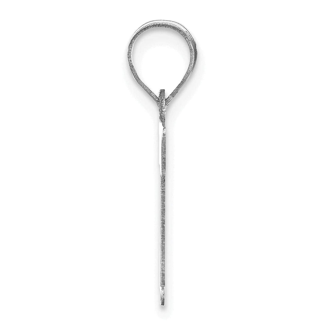 Lovely Rita's Pendants & Charms 14k White Gold  Slanted Design Letter T Initial Charm Pendant