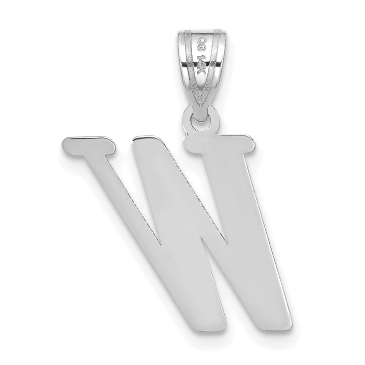 Lovely Rita's Pendants & Charms 14k White Gold  Slanted Design Letter W Initial Charm Pendant