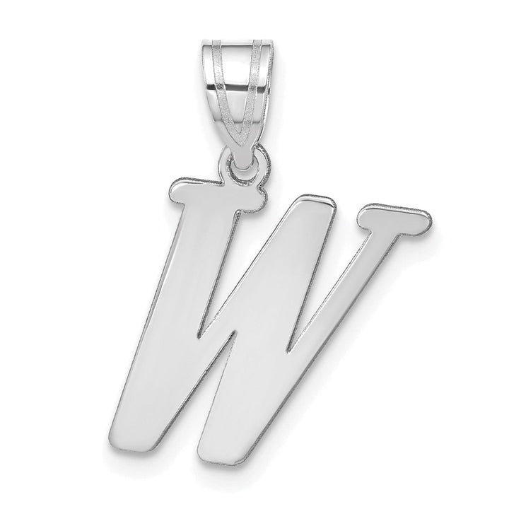 Lovely Rita's Pendants & Charms 14k White Gold  Slanted Design Letter W Initial Charm Pendant