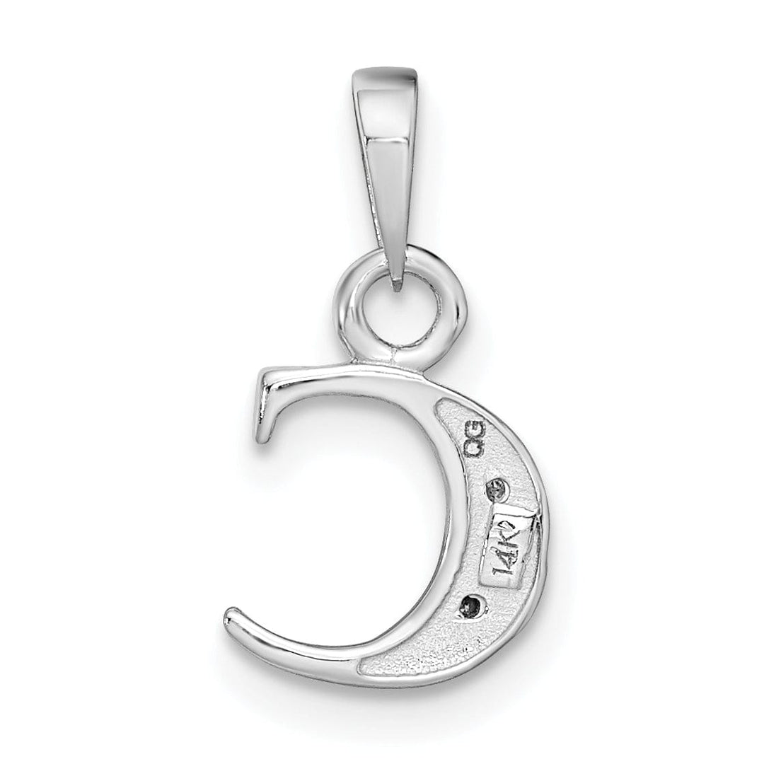 Lovely Rita's Pendants & Charms 14K White Gold Small 0.01CT Diamond Letter C Initial Block Pendant