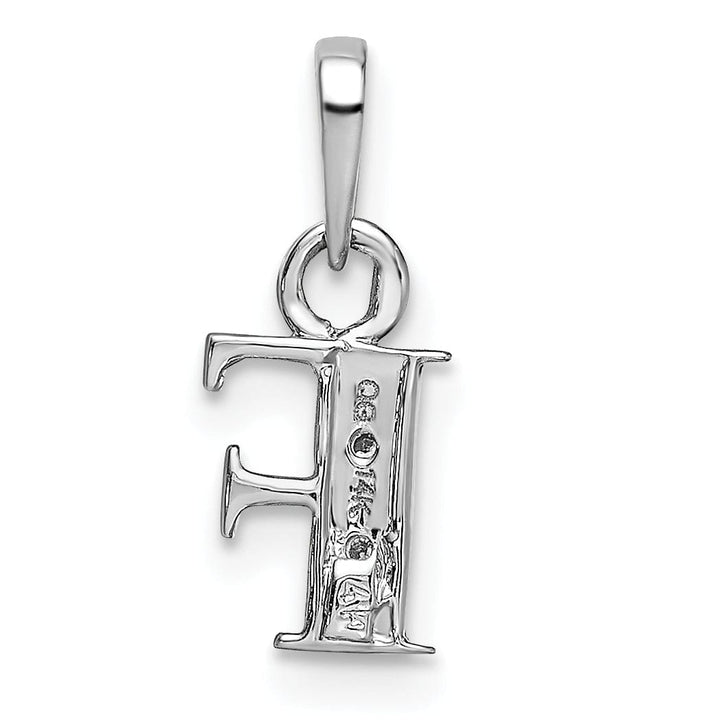 Lovely Rita's Pendants & Charms 14K White Gold Small 0.01CT Diamond Letter F Initial Block Pendant
