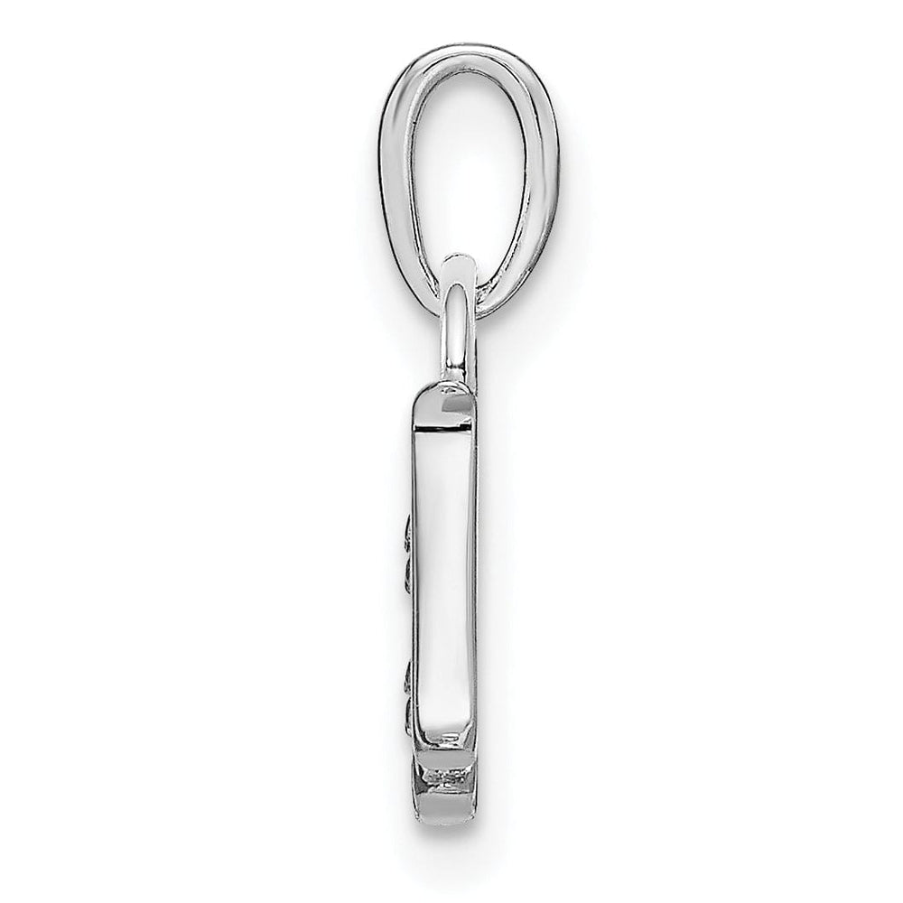 Lovely Rita's Pendants & Charms 14K White Gold Small 0.01CT Diamond Letter H Initial Block Pendant