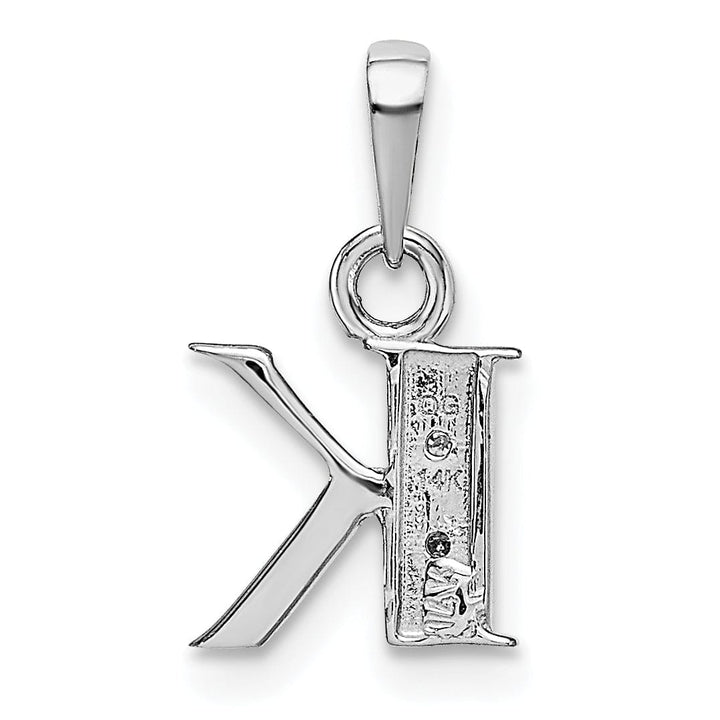 Lovely Rita's Pendants & Charms 14K White Gold Small 0.01CT Diamond Letter K Initial Block Pendant