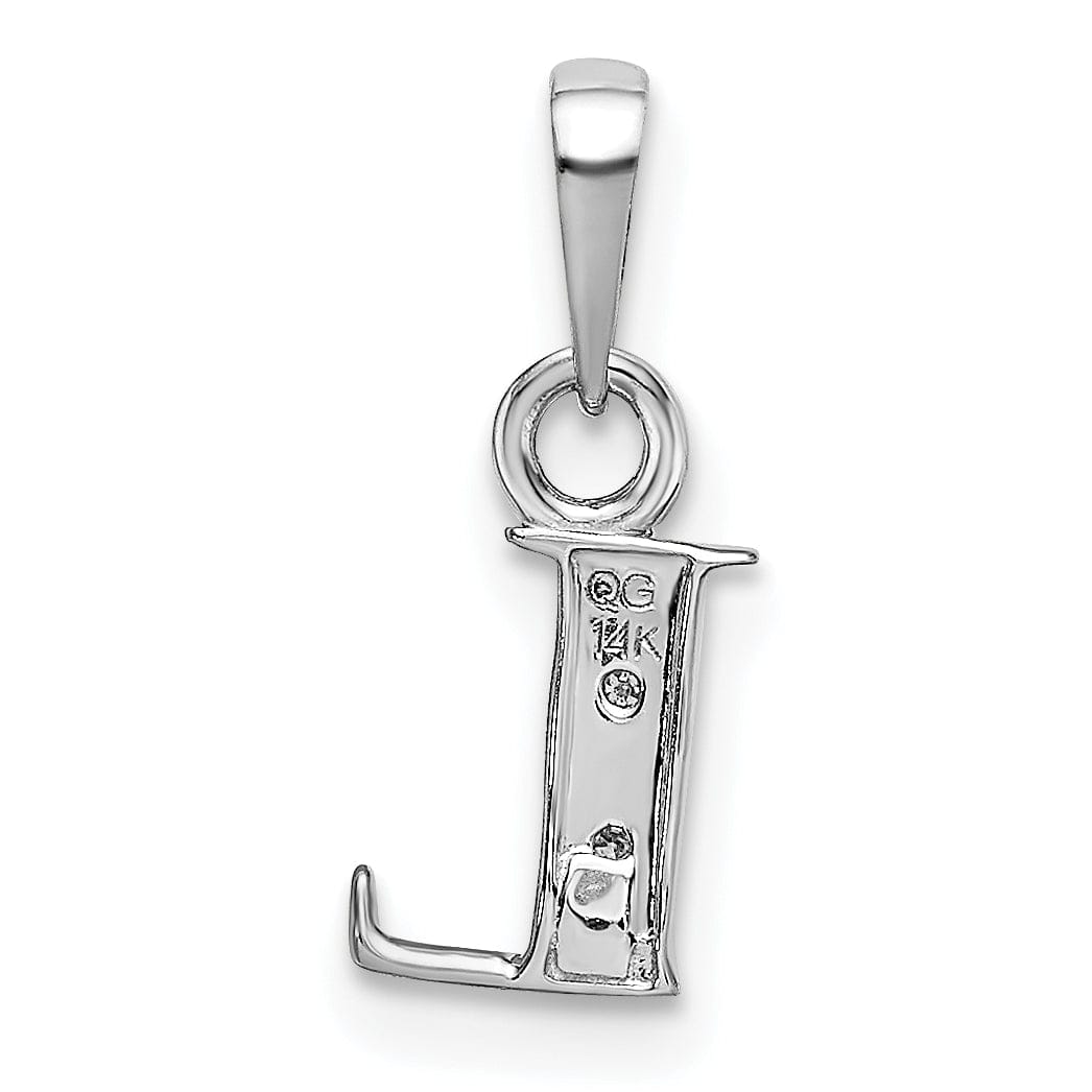 Lovely Rita's Pendants & Charms 14K White Gold Small 0.01CT Diamond Letter L Initial Block Pendant