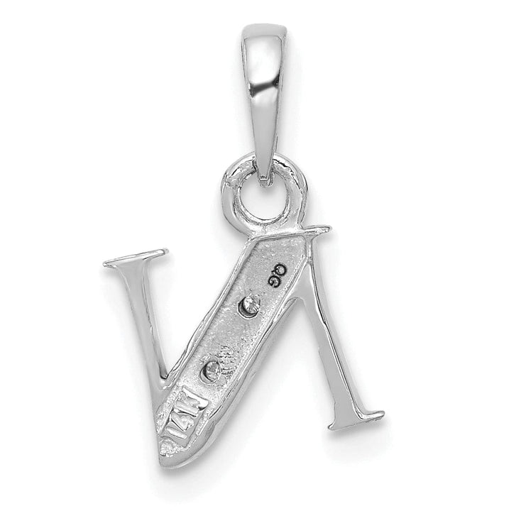 Lovely Rita's Pendants & Charms 14K White Gold Small 0.01CT Diamond Letter N Initial Block Pendant
