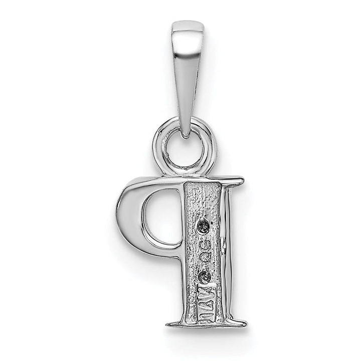 Lovely Rita's Pendants & Charms 14K White Gold Small 0.01CT Diamond Letter P Initial Block Pendant