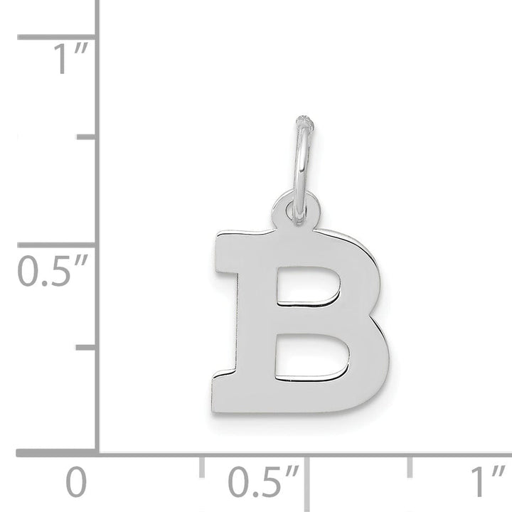 Lovely Rita's Pendants & Charms 14k White Gold Small Block Design Letter B Initial Pendant