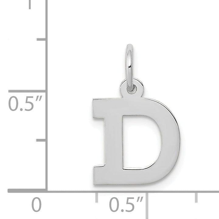 Lovely Rita's Pendants & Charms 14k White Gold Small Block Design Letter D Initial Pendant