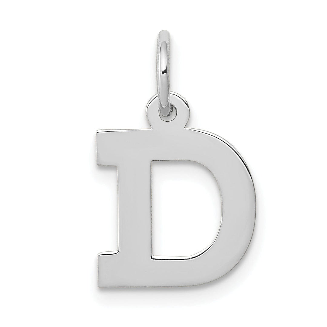 Lovely Rita's Pendants & Charms 14k White Gold Small Block Design Letter D Initial Pendant