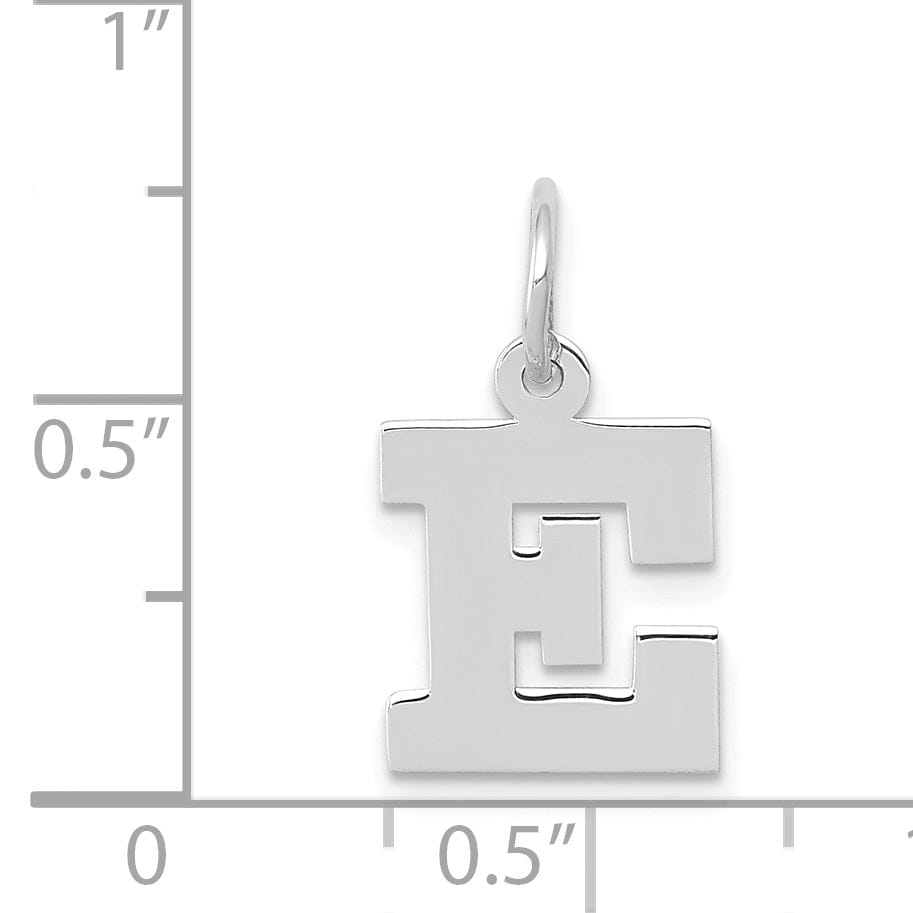 Lovely Rita's Pendants & Charms 14k White Gold Small Block Design Letter E Initial Pendant