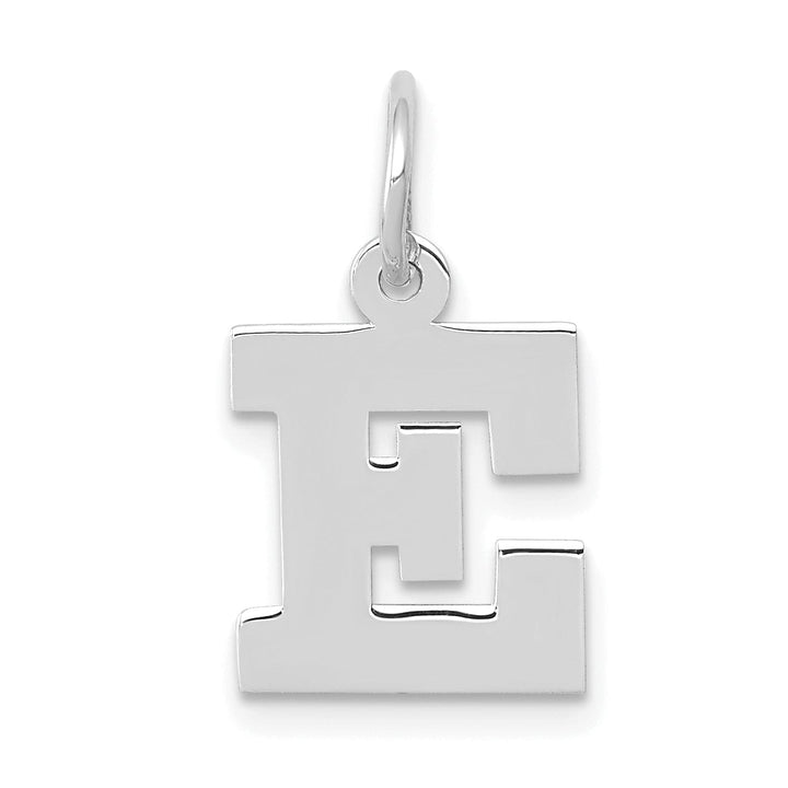Lovely Rita's Pendants & Charms 14k White Gold Small Block Design Letter E Initial Pendant