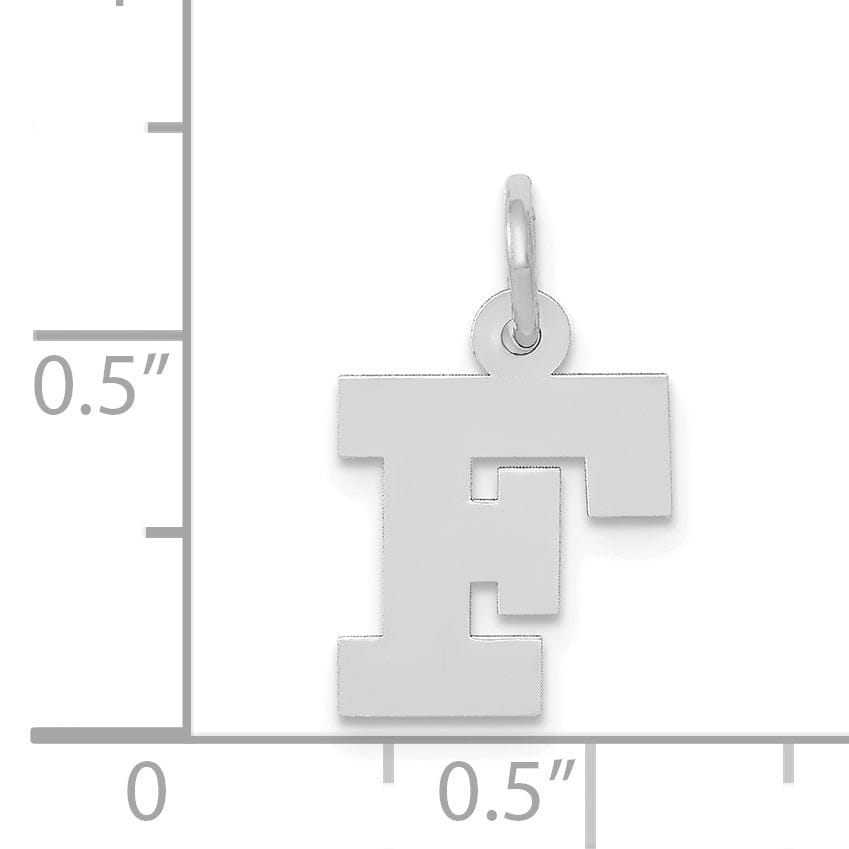 Lovely Rita's Pendants & Charms 14k White Gold Small Block Design Letter F Initial Pendant