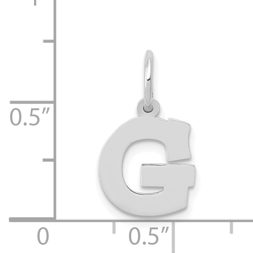 Lovely Rita's Pendants & Charms 14k White Gold Small Block Design Letter G Initial Pendant