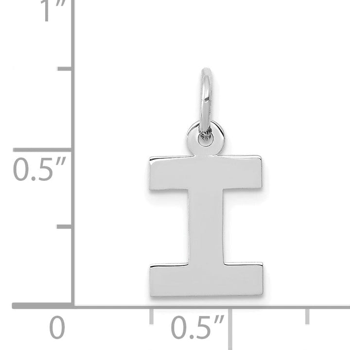 Lovely Rita's Pendants & Charms 14k White Gold Small Block Design Letter I Initial Pendant