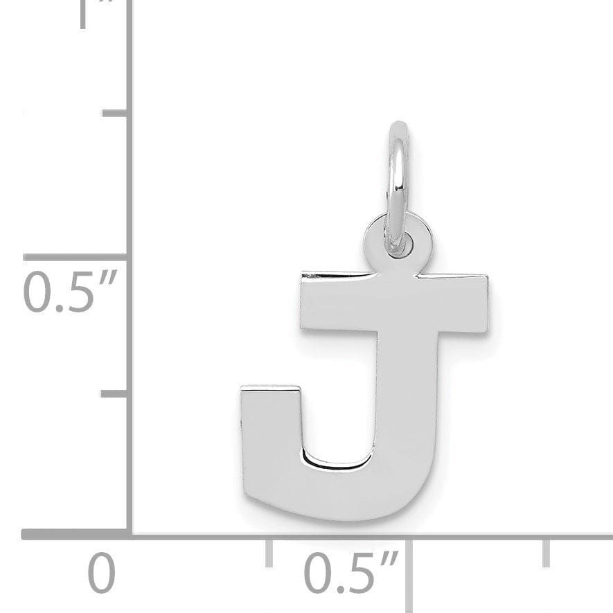 Lovely Rita's Pendants & Charms 14k White Gold Small Block Design Letter J Initial Pendant