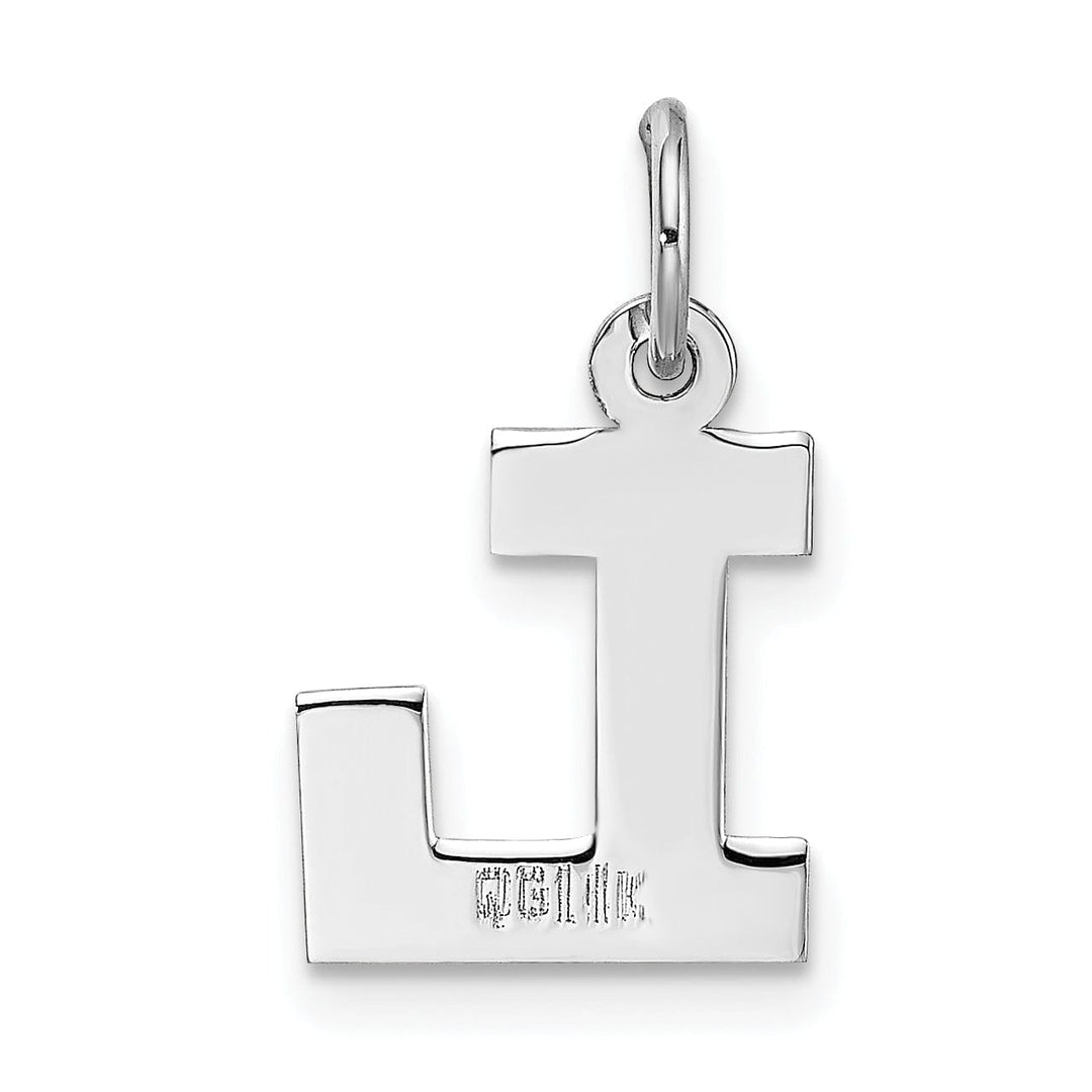Lovely Rita's Pendants & Charms 14k White Gold Small Block Design Letter L Initial Pendant