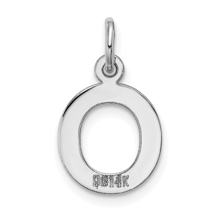 Lovely Rita's Pendants & Charms 14k White Gold Small Block Design Letter O Initial Pendant