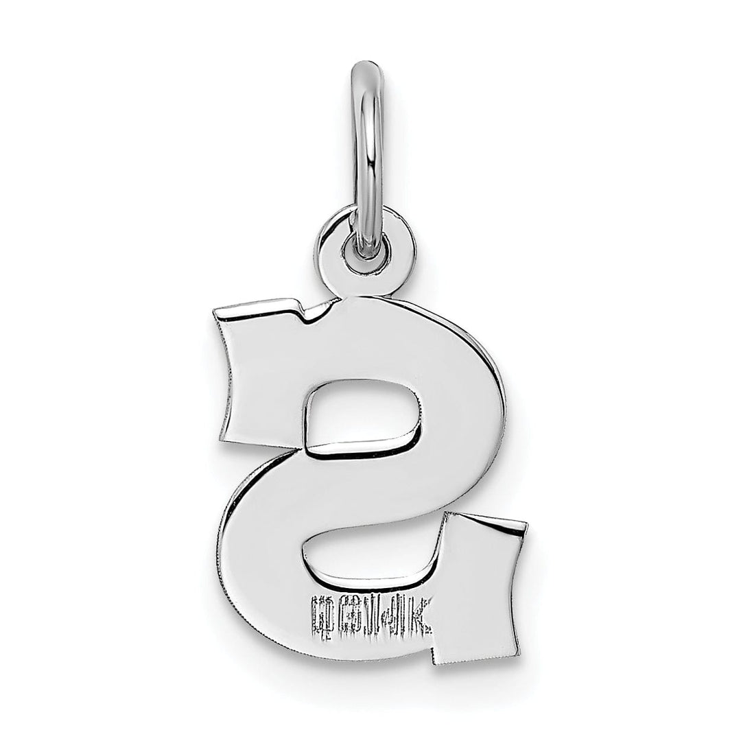 Lovely Rita's Pendants & Charms 14k White Gold Small Block Design Letter S Initial Pendant