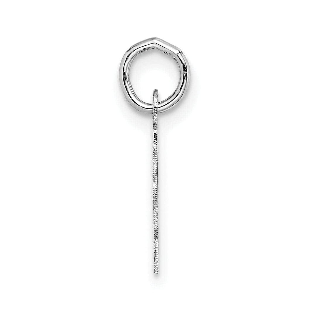 Lovely Rita's Pendants & Charms 14k White Gold Small Block Design Letter T Initial Pendant