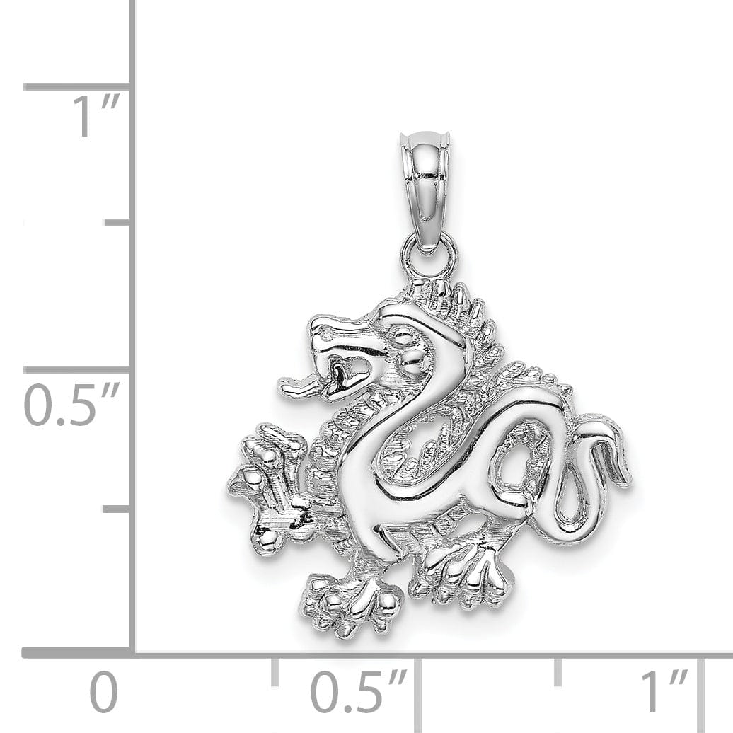 Lovely Rita's Pendants & Charms 14k White Gold Small Dragon Pendant