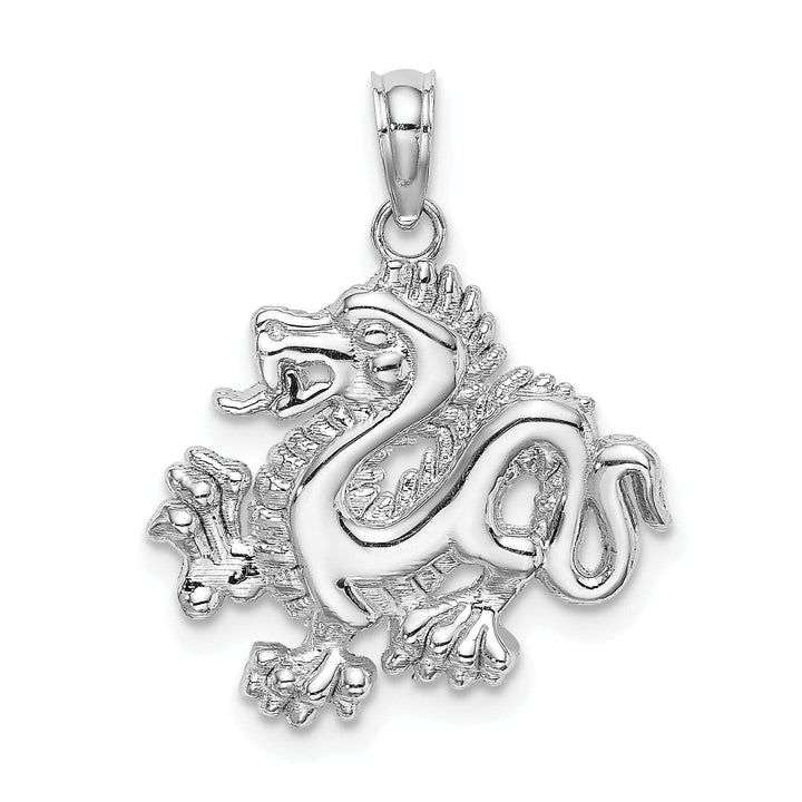 Lovely Rita's Pendants & Charms 14k White Gold Small Dragon Pendant