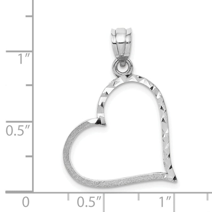 Lovely Rita's Pendants & Charms 14k White Gold Small Reversible Heart Pendant