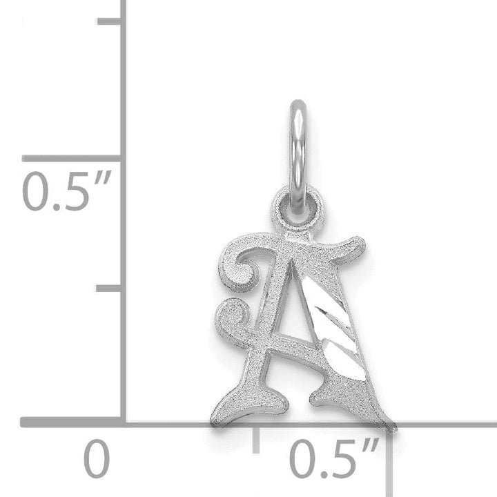 Lovely Rita's Pendants & Charms 14k White Gold  Small Script Design Letter A Initial Charm Pendant