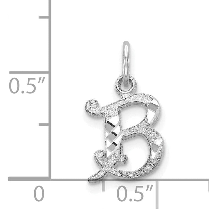 Lovely Rita's Pendants & Charms 14k White Gold  Small Script Design Letter B Initial Charm Pendant