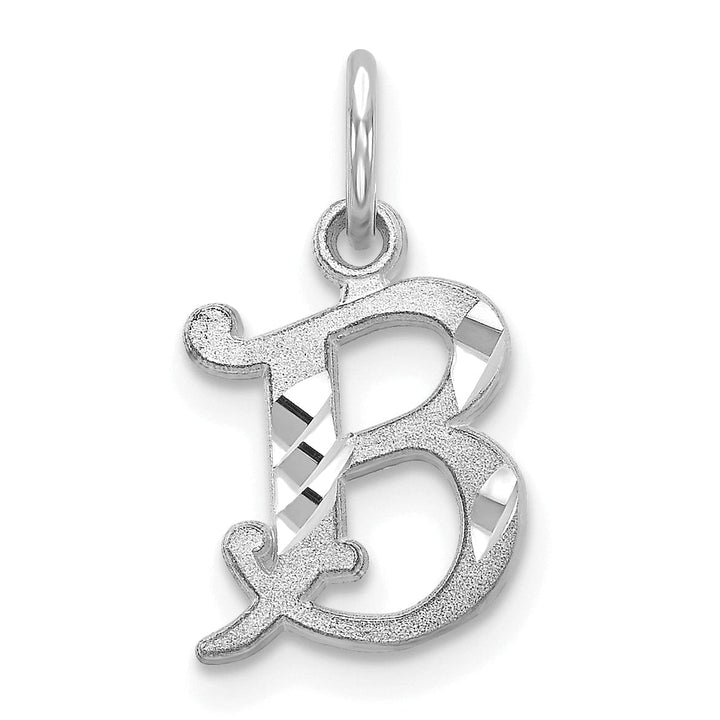 Lovely Rita's Pendants & Charms 14k White Gold  Small Script Design Letter B Initial Charm Pendant