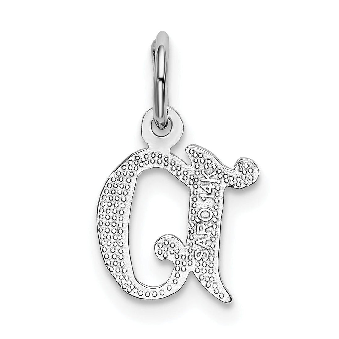 Lovely Rita's Pendants & Charms 14k White Gold  Small Script Design Letter D Initial Charm Pendant