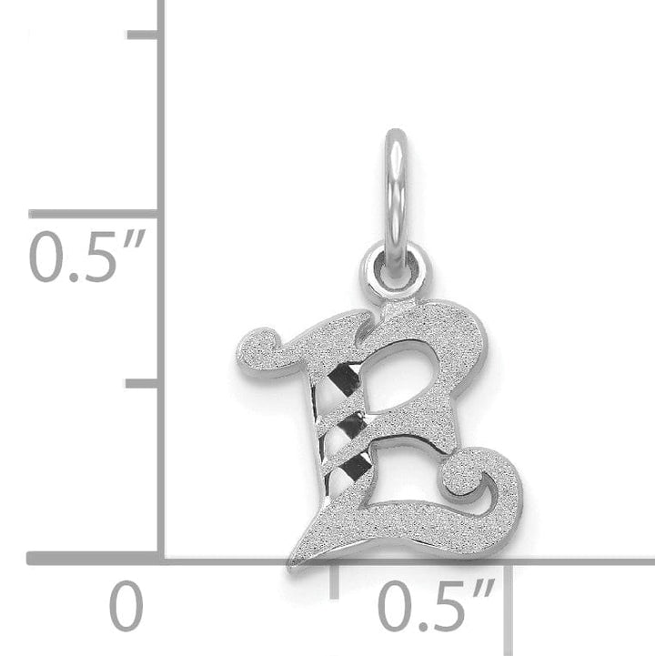 Lovely Rita's Pendants & Charms 14k White Gold  Small Script Design Letter E Initial Charm Pendant