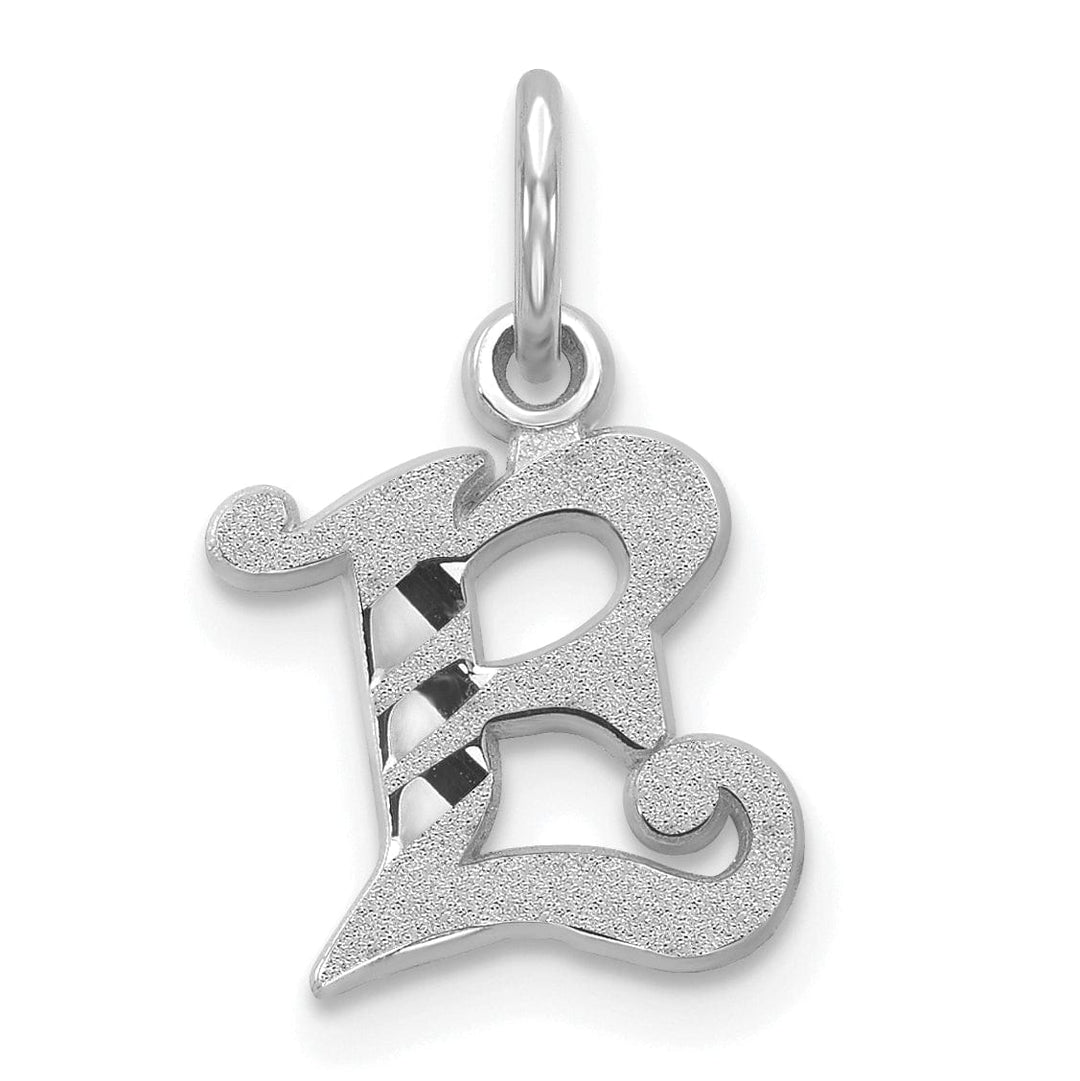 Lovely Rita's Pendants & Charms 14k White Gold  Small Script Design Letter E Initial Charm Pendant