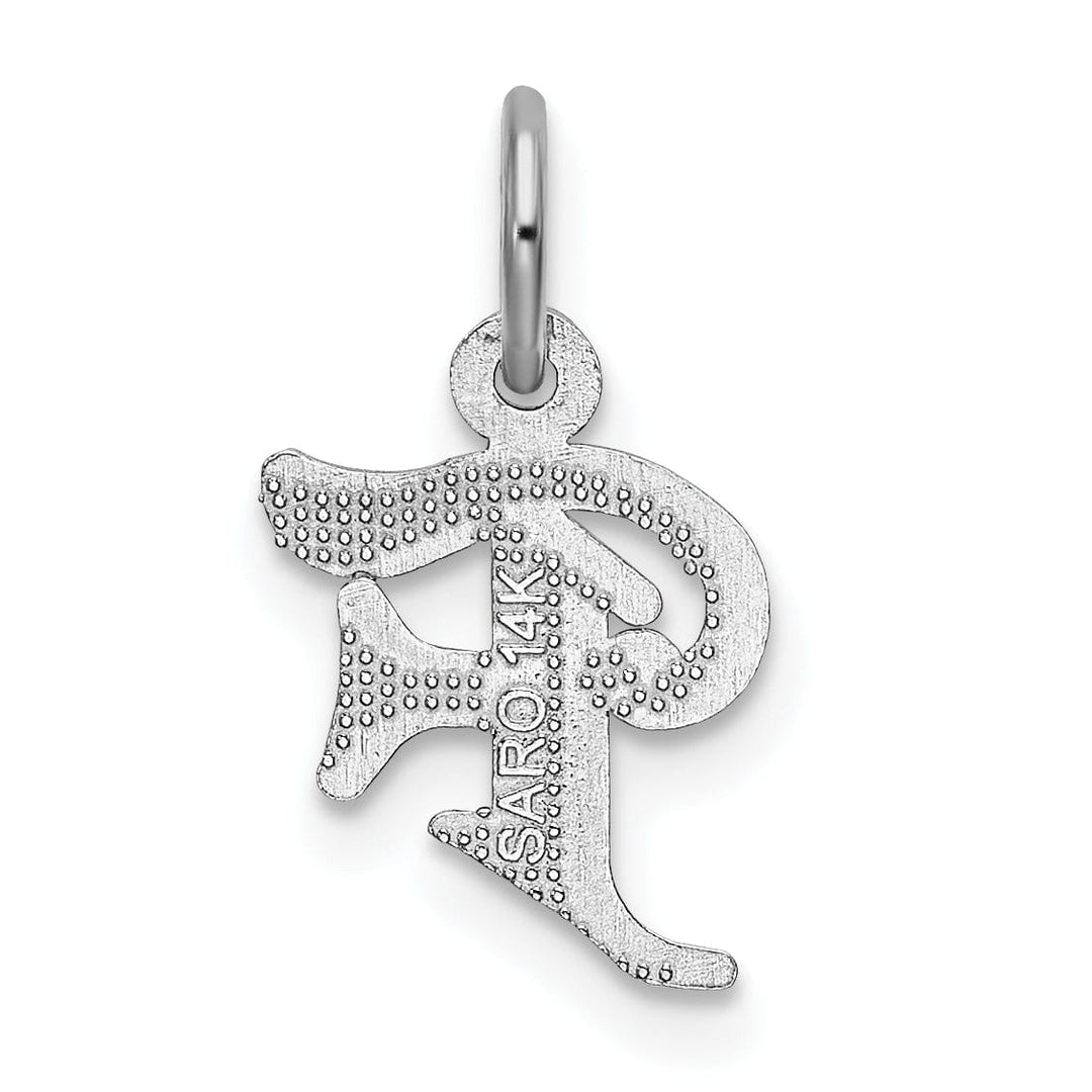 Lovely Rita's Pendants & Charms 14k White Gold  Small Script Design Letter F Initial Charm Pendant