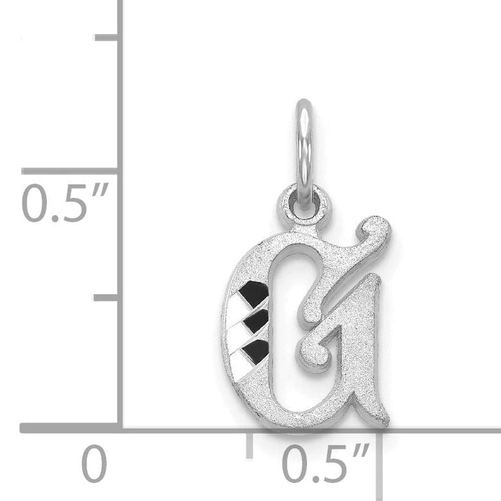 Lovely Rita's Pendants & Charms 14k White Gold  Small Script Design Letter G Initial Charm Pendant