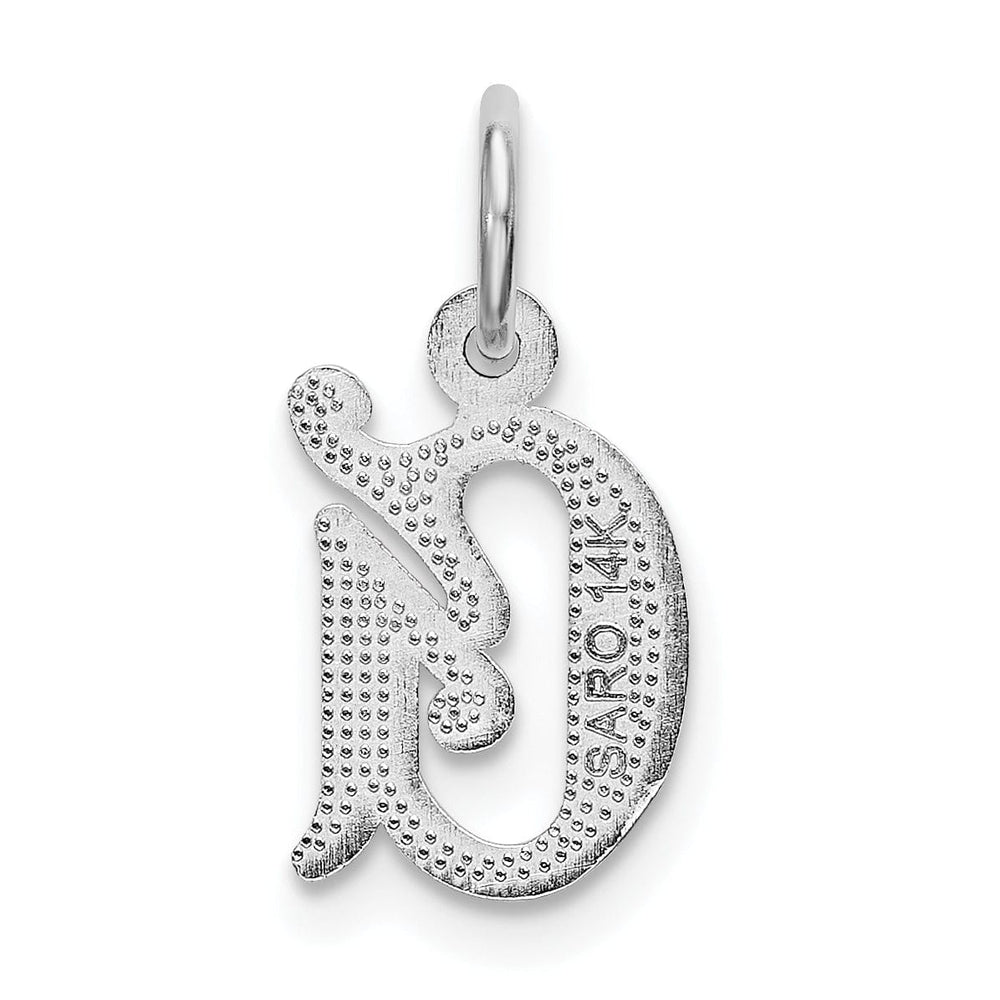 Lovely Rita's Pendants & Charms 14k White Gold  Small Script Design Letter G Initial Charm Pendant