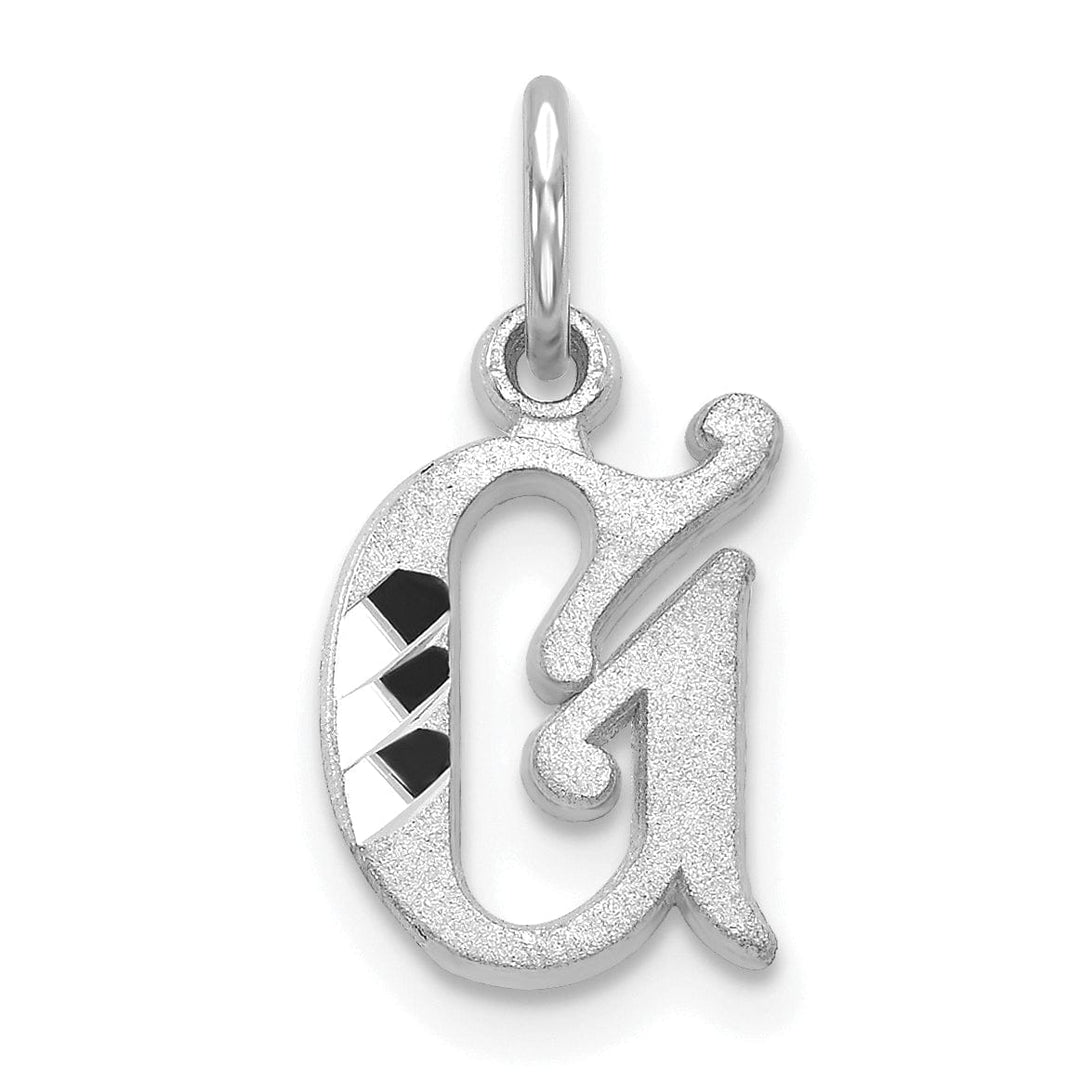 Lovely Rita's Pendants & Charms 14k White Gold  Small Script Design Letter G Initial Charm Pendant