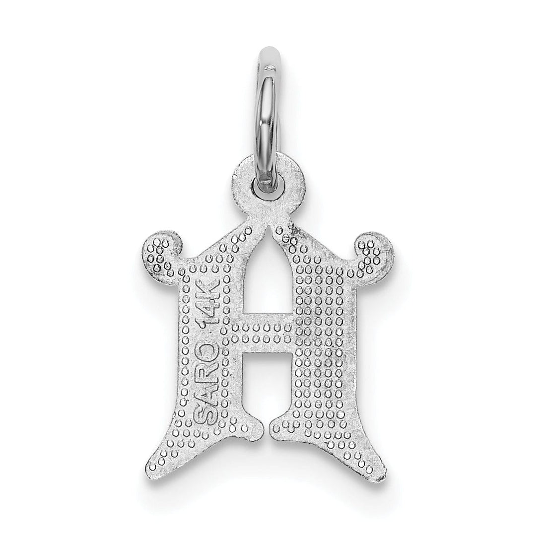 Lovely Rita's Pendants & Charms 14k White Gold  Small Script Design Letter H Initial Charm Pendant