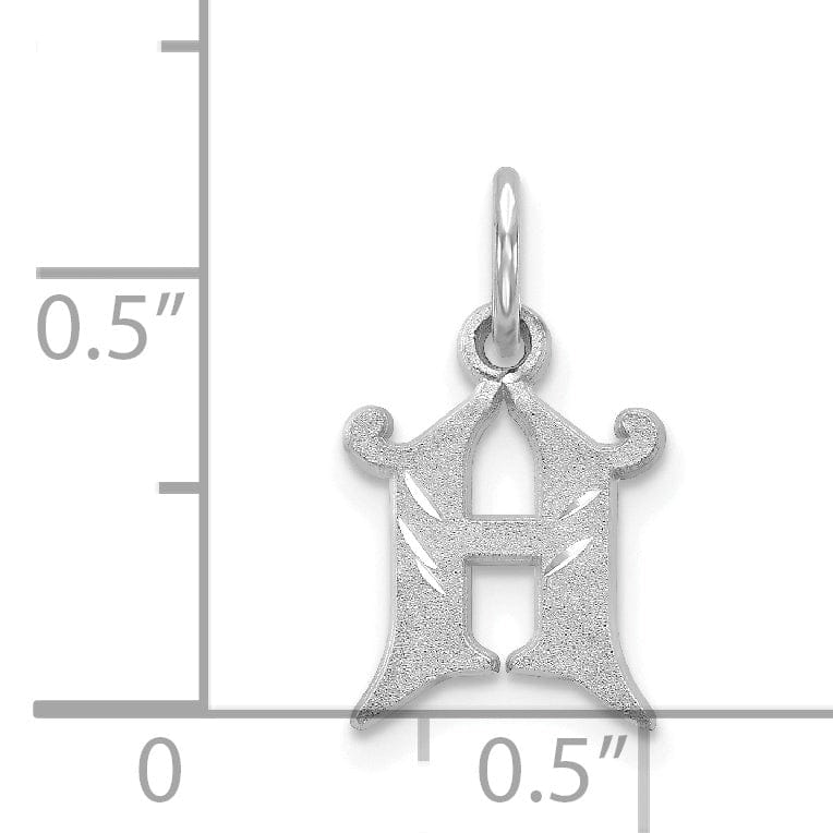 Lovely Rita's Pendants & Charms 14k White Gold  Small Script Design Letter H Initial Charm Pendant
