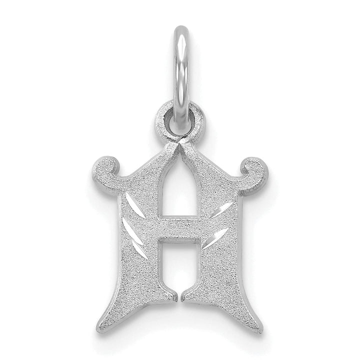 Lovely Rita's Pendants & Charms 14k White Gold  Small Script Design Letter H Initial Charm Pendant
