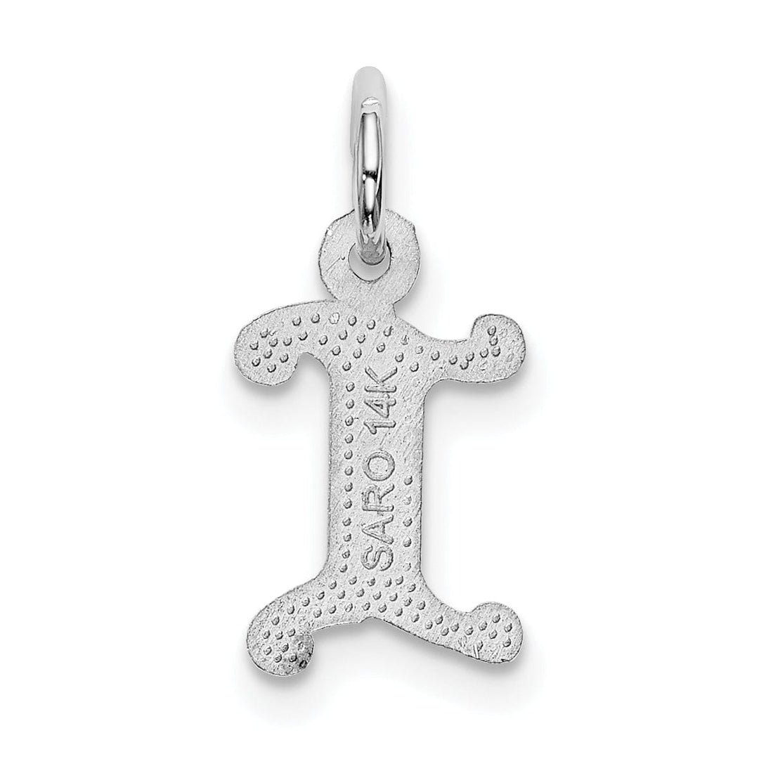 Lovely Rita's Pendants & Charms 14k White Gold  Small Script Design Letter I Initial Charm Pendant