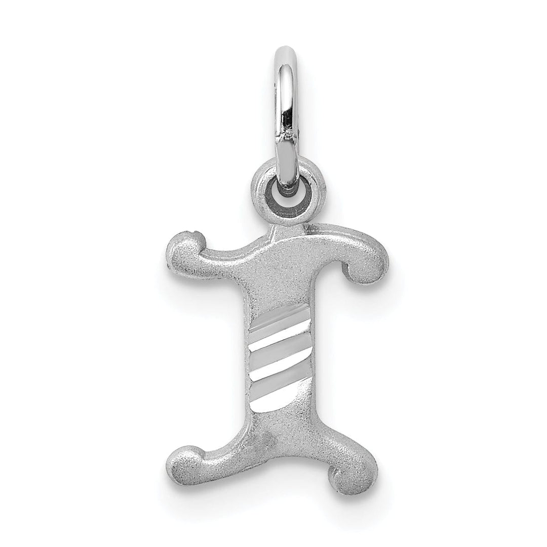 Lovely Rita's Pendants & Charms 14k White Gold  Small Script Design Letter I Initial Charm Pendant