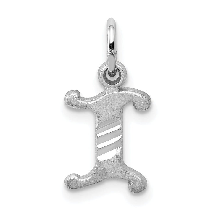 Lovely Rita's Pendants & Charms 14k White Gold  Small Script Design Letter I Initial Charm Pendant
